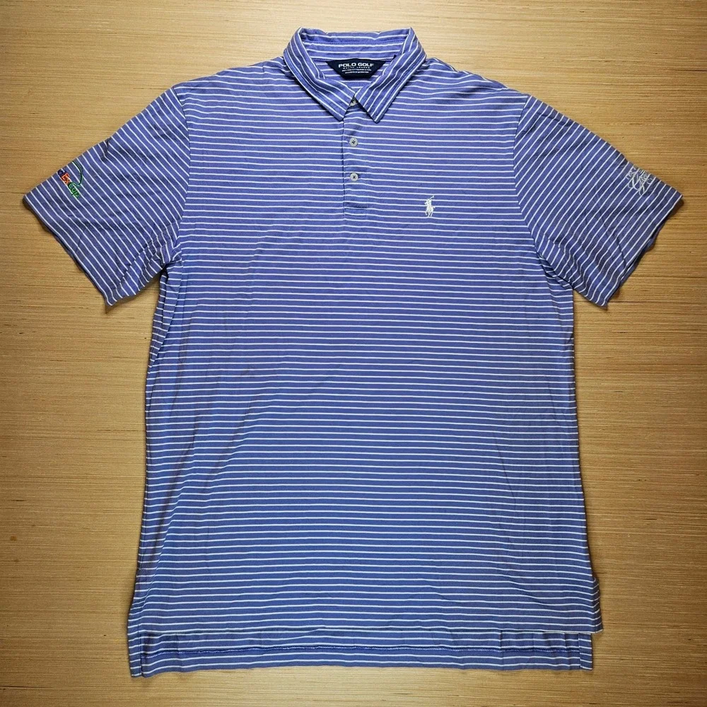 PGA Tour FedEx Cup Classic Polo Golf Ralph Lauren Mens Striped Shirt Size L - Picture 2 of 9